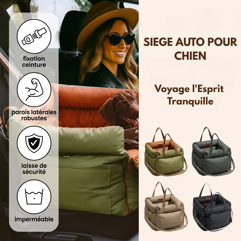 Siège auto pour chien - Voyage en toute sécurité