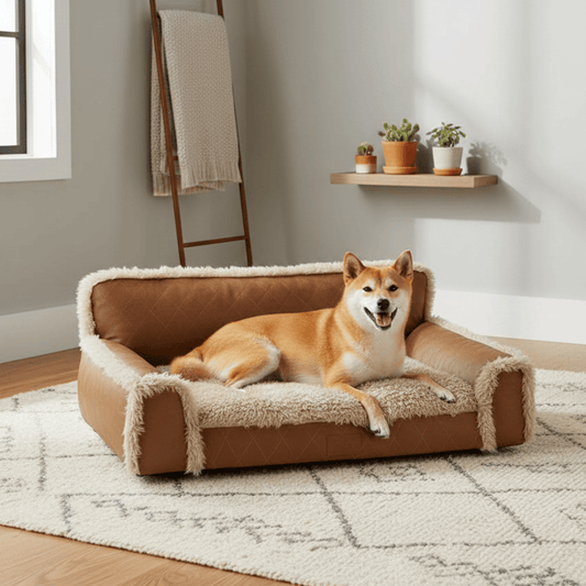 Lit orthopédique pour chien en similicuir - Woofylife