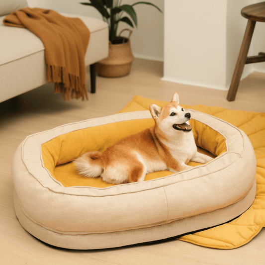 Panier pour chien orthopédique en forme de beignet