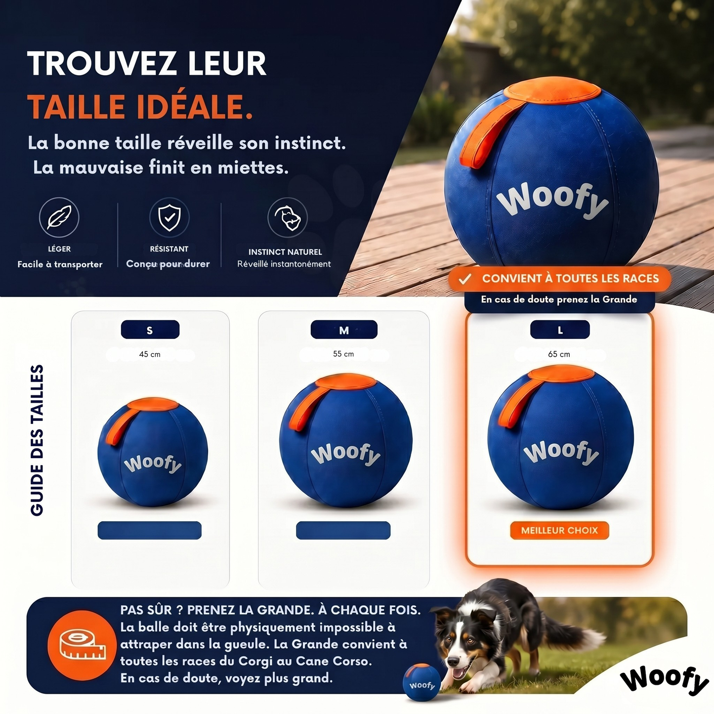 Balle géante indestructible Woofylife