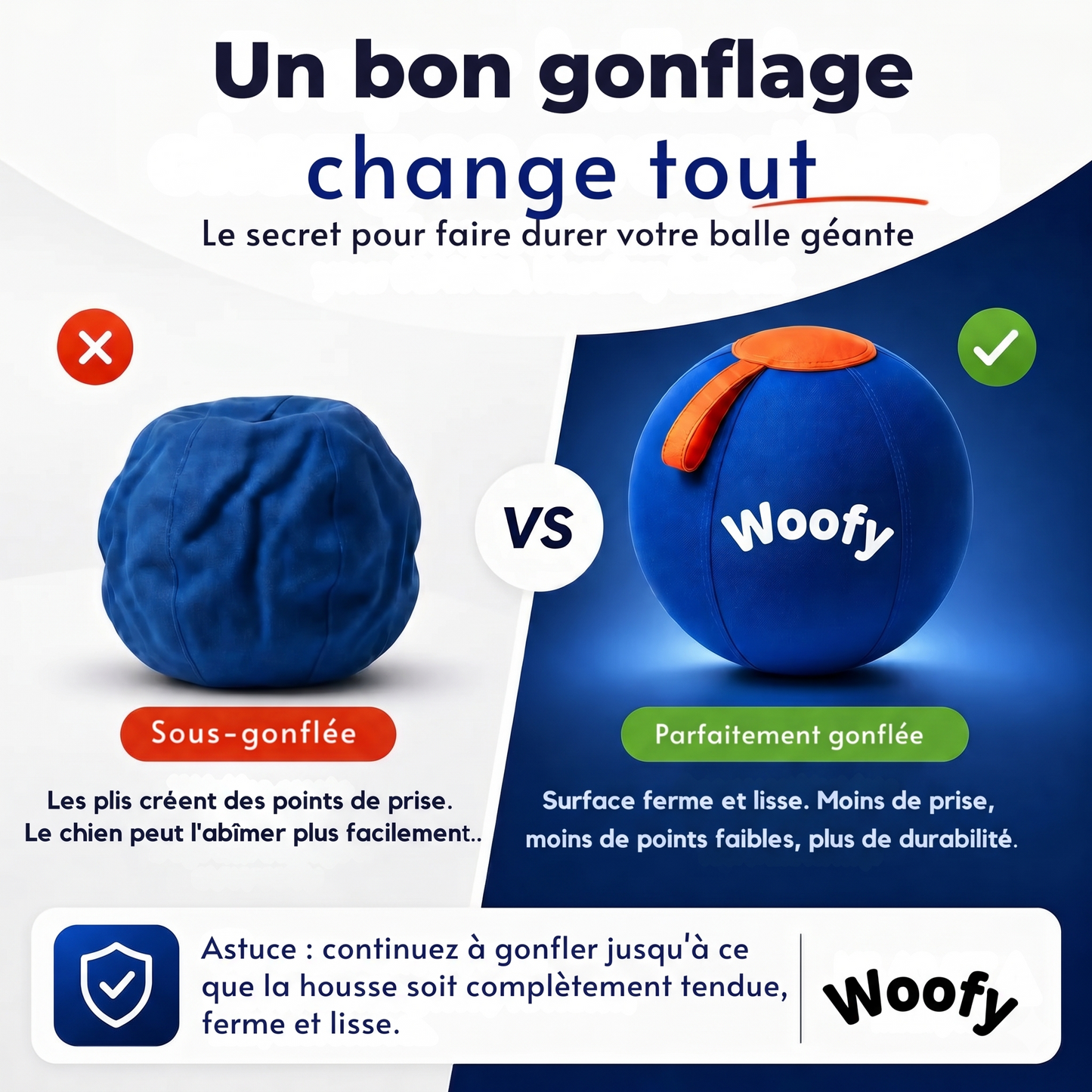 Balle géante indestructible Woofylife